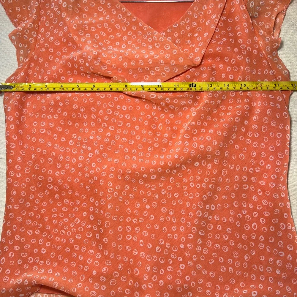 Vintage 90s Allison Taylor Orange Floral Patchwork Skirt Set Cowl Neck Top M